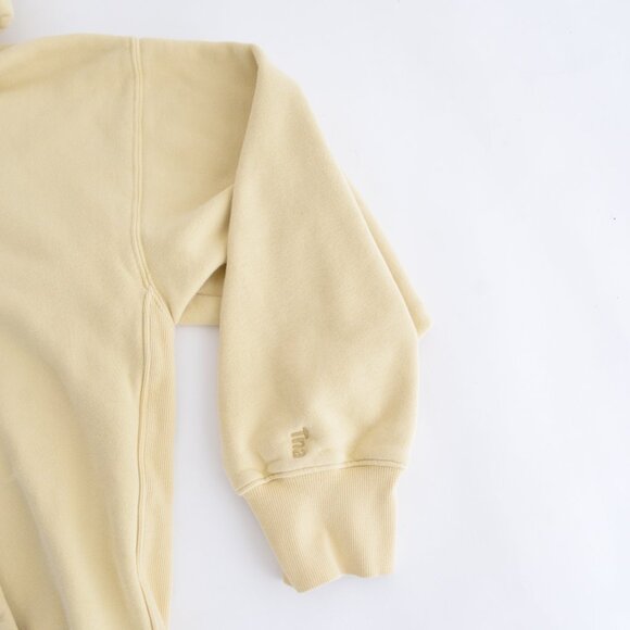 Aritzia TNA Cozy Boyfriend Butter Yellow Fleece Zip Hoodie Sweater L - Picture 5 of 10